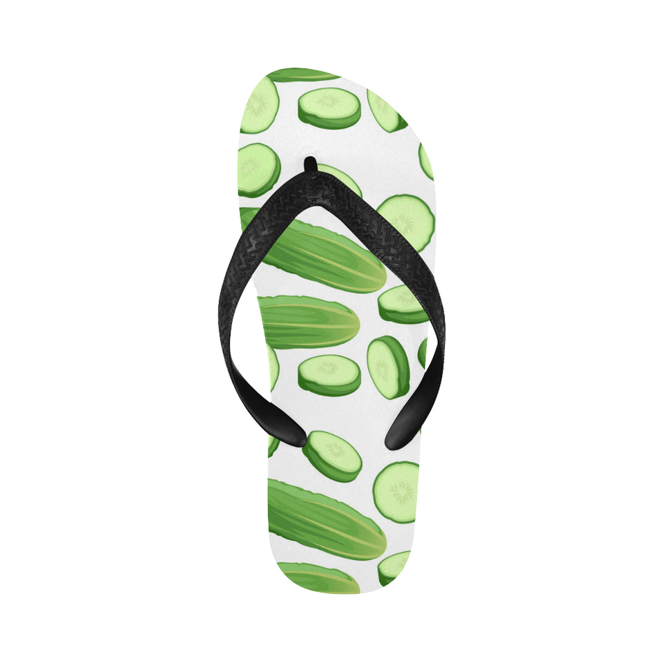 cucumber whole slices pattern Unisex Flip Flops