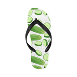 cucumber whole slices pattern Unisex Flip Flops