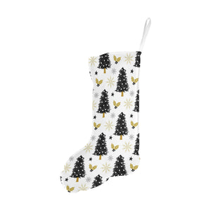 Christmas tree holly snow star pattern Christmas Stocking