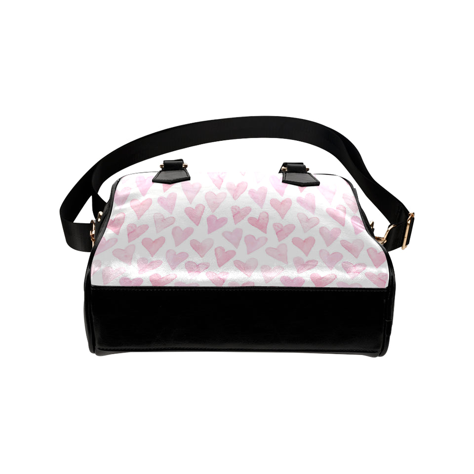 Watercolor pink heart pattern Shoulder Handbag