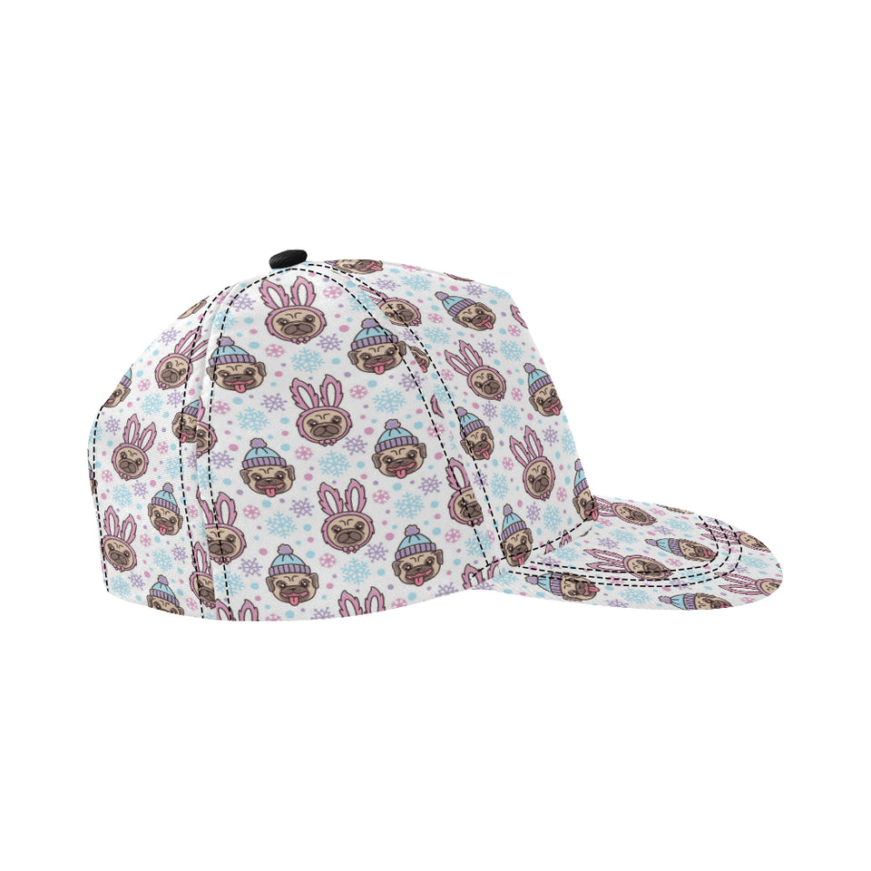 Cute pug hat rabbit costume pattern All Over Print Snapback Cap