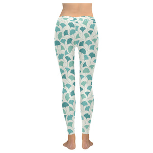 Green ginkgo leaves pattern Women's Legging Fulfilled In US