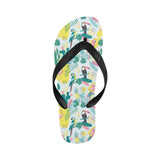 Cute parrot toucan flamingo cactus exotic leaves p Unisex Flip Flops