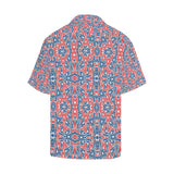 Blue Red Eiffel Tower Pattern Print Design 02 Men's All Over Print Hawaiian Shirt (Model T58)