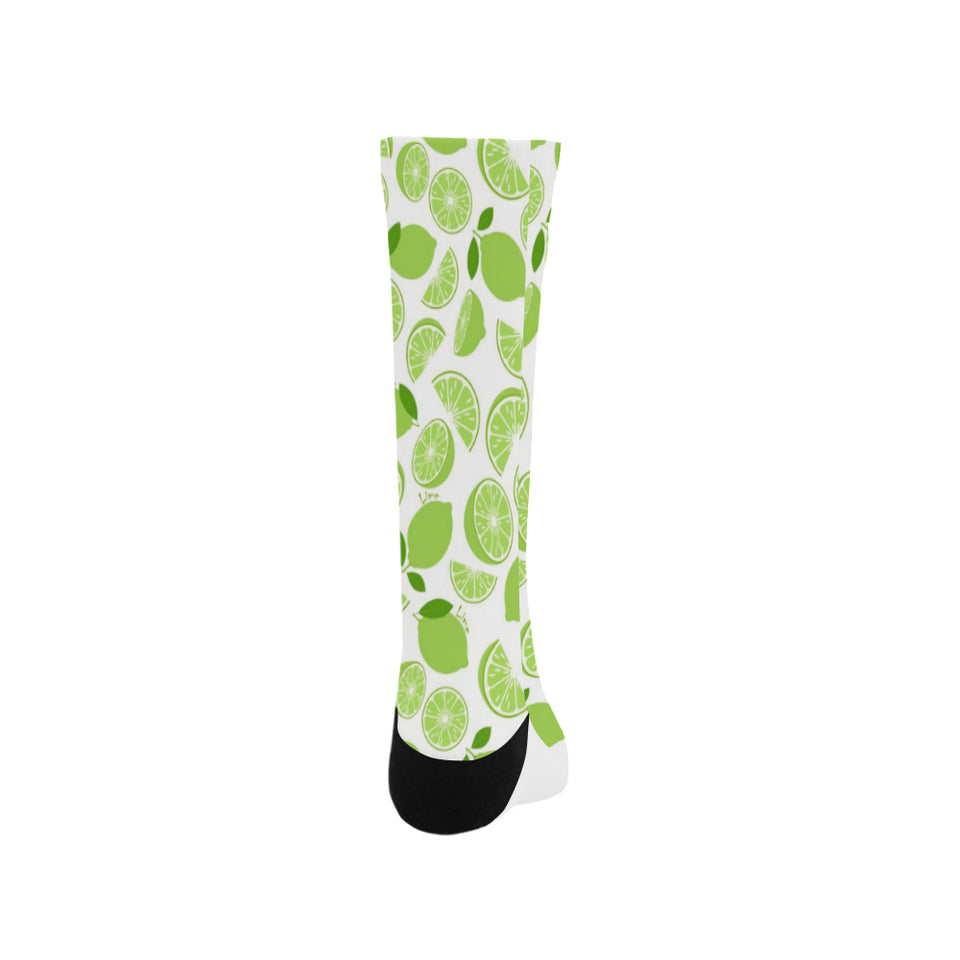 Lime design pattern Crew Socks