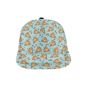 Hand drawn pizza blue background All Over Print Snapback Cap