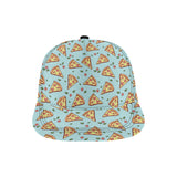 Hand drawn pizza blue background All Over Print Snapback Cap