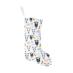 Cute sleeping sheep moon cloud pattern Christmas Stocking