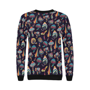Colorful mushroom pattern Women's Crew Neck Sweatshirt