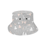 Heart pattern gray background Unisex Bucket Hat
