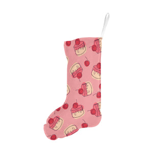 Cake cherry pattern Christmas Stocking