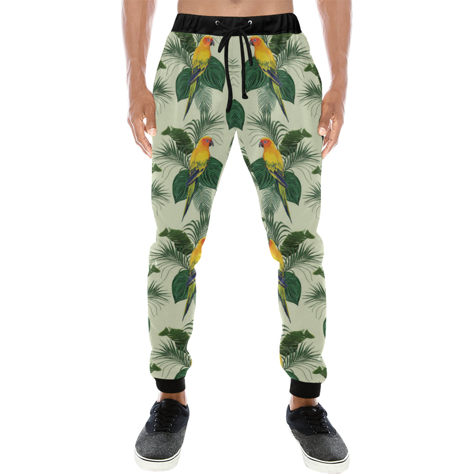 Beautiful parrot palm leaves pattern Unisex Casual Sweatpants