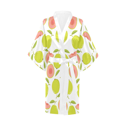 Guava pattern Women's Short Kimono Robe