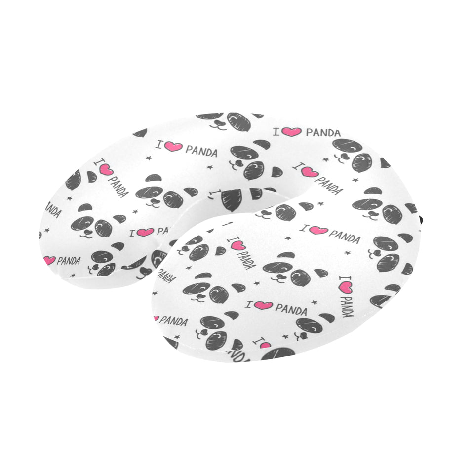Hand Drawn faces of pandas pattern U-Shaped Travel Neck Pillow