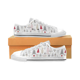 Cute Christmas tree pattern Men's Low Top Shoes White