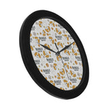 Cute beagle dog pattern background Elegant Black Wall Clock