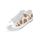 Paint Guitar Pattern Men's Low Top Shoes White