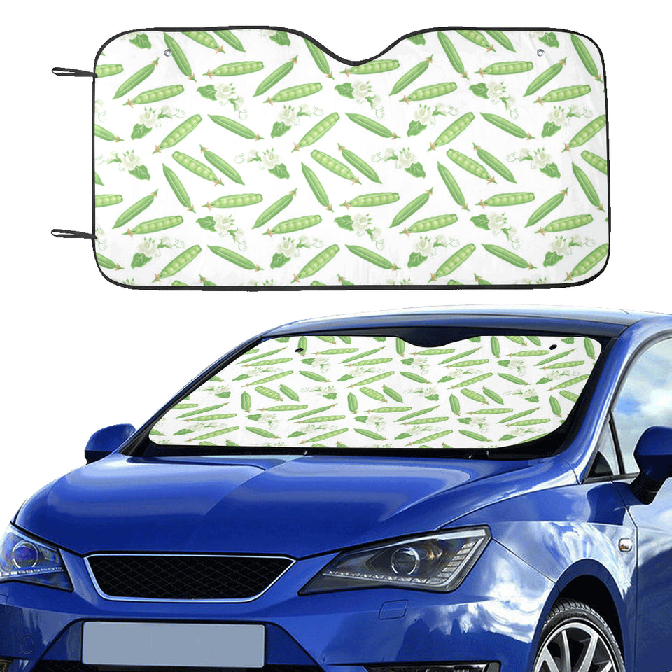Green Peas Pattern Print Design 04 Car Sun Shade