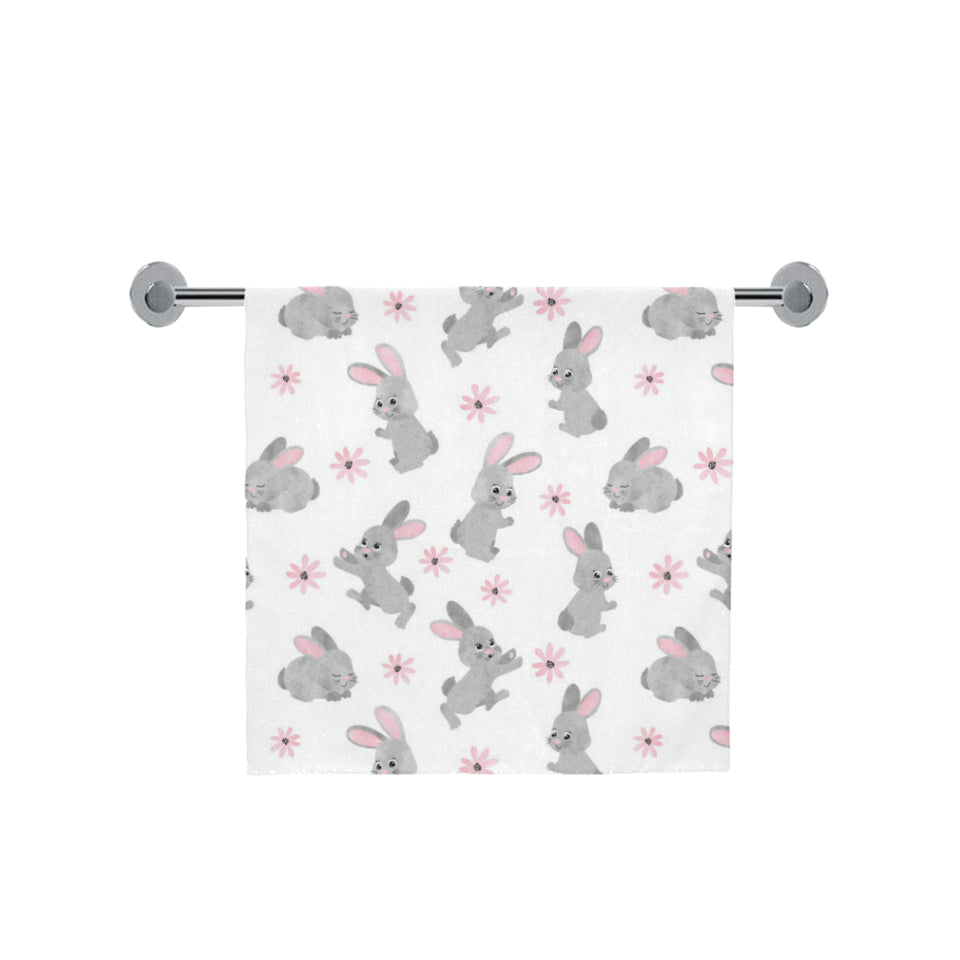 Watercolor cute rabbit pattern Bath Towel