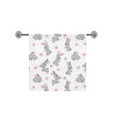 Watercolor cute rabbit pattern Bath Towel