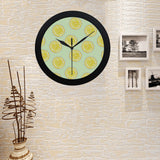slice of lemon pattern Elegant Black Wall Clock