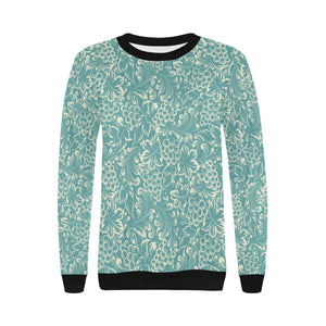 Classic Hand drawn Grape pattern Women's Crew Neck Sweatshirt