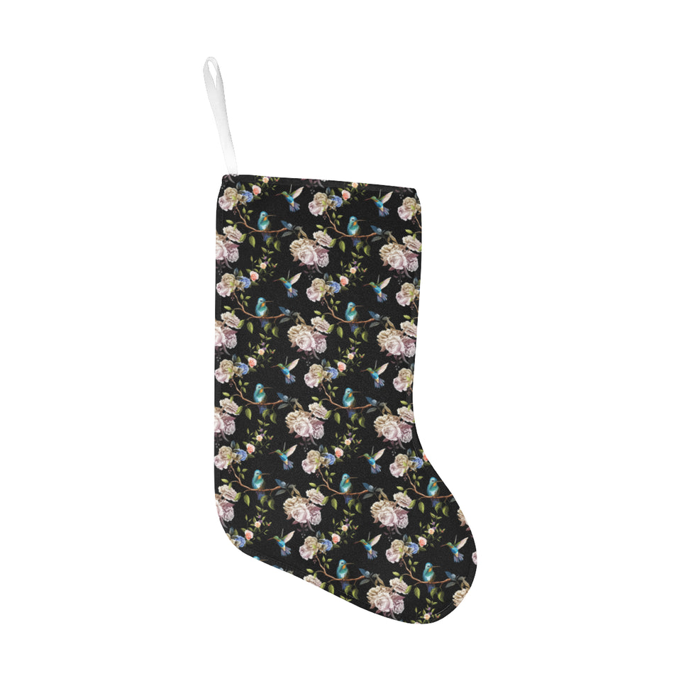Hummingbird Pattern Print Design 03 Christmas Stocking