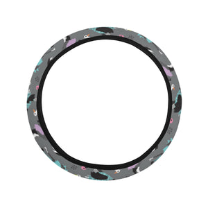 Ostrich Pattern Print Design 01 Car Steering Wheel Cover