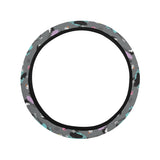 Ostrich Pattern Print Design 01 Car Steering Wheel Cover