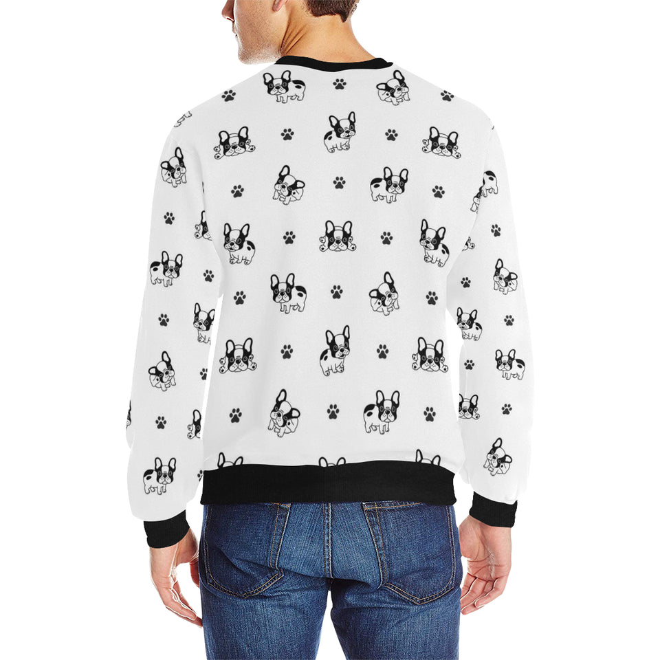 Cute french bulldog paw pattern Men's Crew Neck Sweatshirt