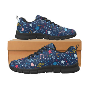 Music Notes Pattern Print Design 03 Men's Breathable Sneakers ( Model 055)