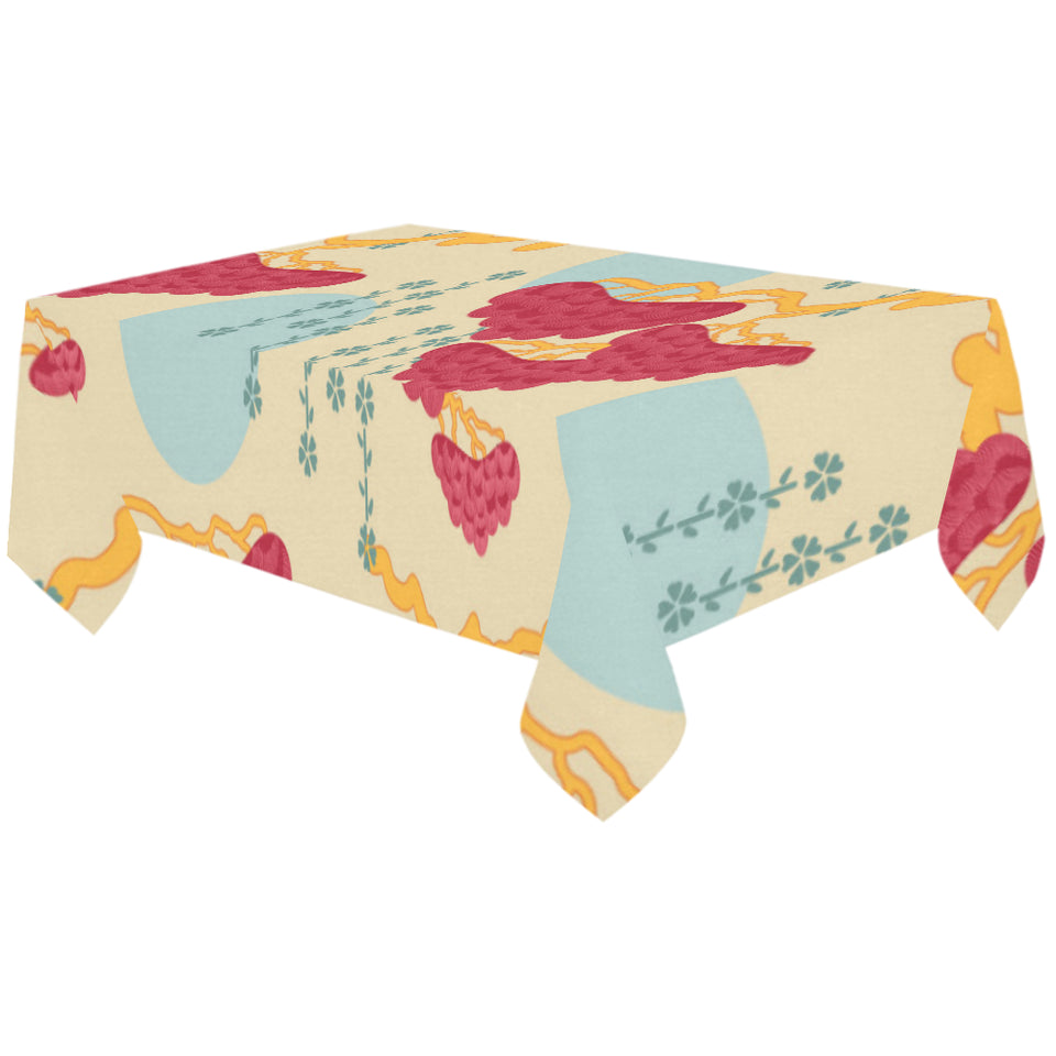 Red Bonsai gray sun japanese pattern Tablecloth