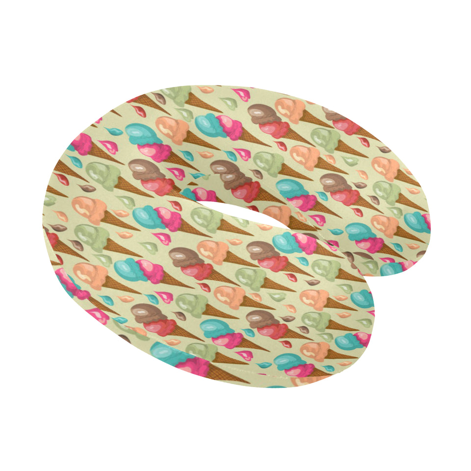 Colorful ice cream pattern U-Shaped Travel Neck Pillow