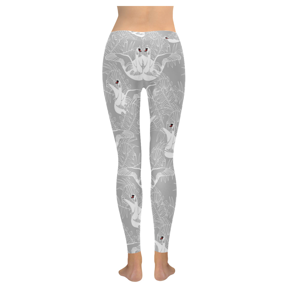 white swan gray background Women's Legging Fulfilled In US