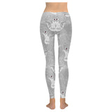 white swan gray background Women's Legging Fulfilled In US