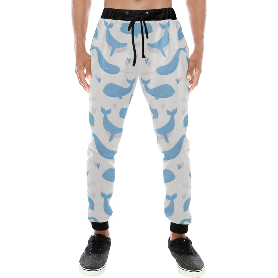 Blue whale pattern Unisex Casual Sweatpants