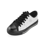 Snowflake pattern white background Men's Low Top Canvas Shoes Black