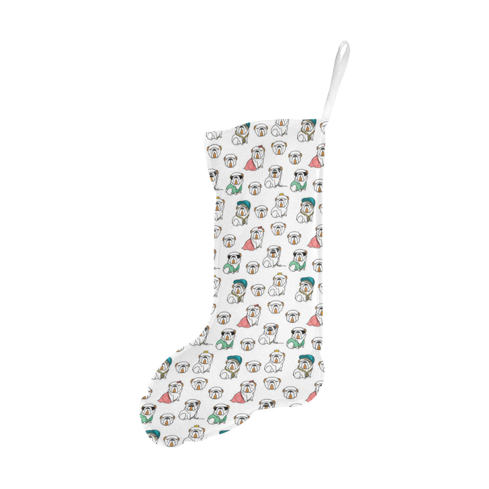 English Bulldog Pattern Print Design 03 Christmas Stocking