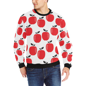 red apples white background Men's Crew Neck Sweatshirt