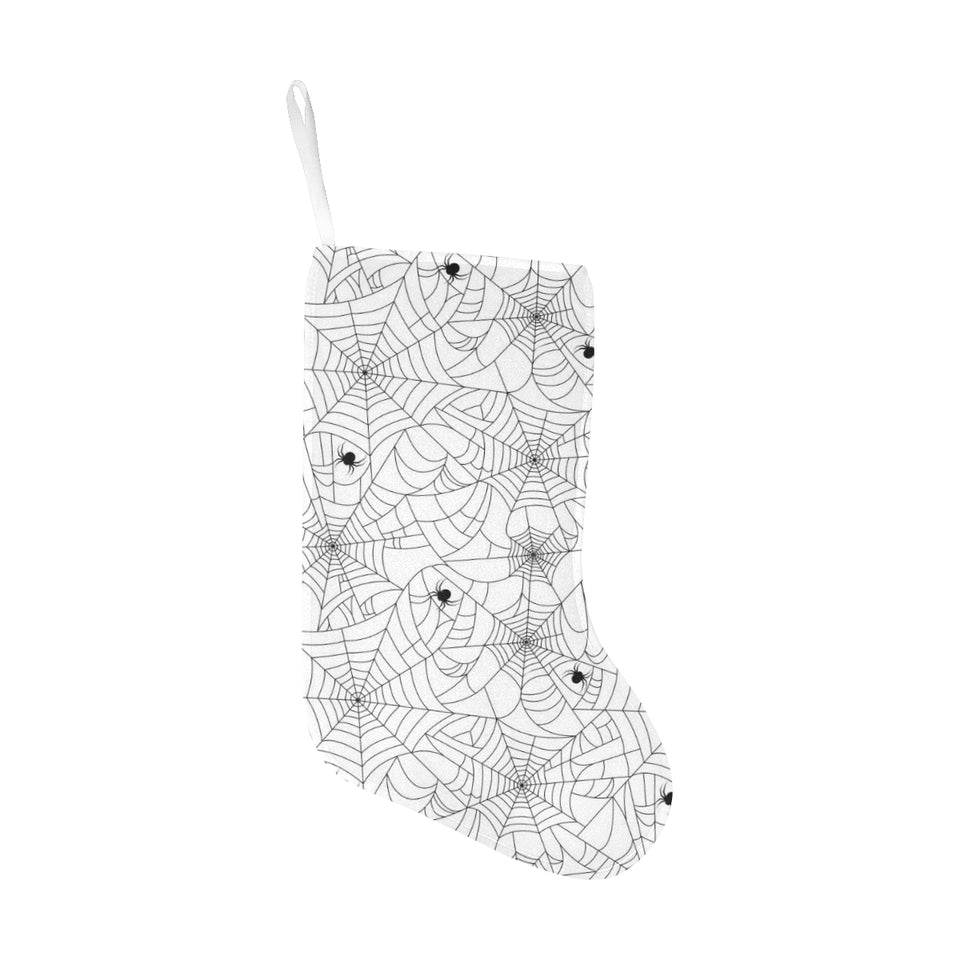 Spider web cobweb pattern white background Christmas Stocking
