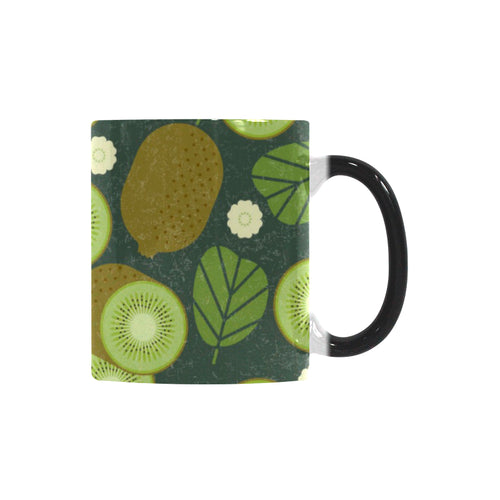 Whole sliced kiwi leave and flower Morphing Mug Heat Changing Mug