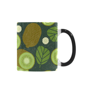 Whole sliced kiwi leave and flower Morphing Mug Heat Changing Mug