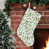 Hand drawn sketch style green Chili peppers patter Christmas Stocking