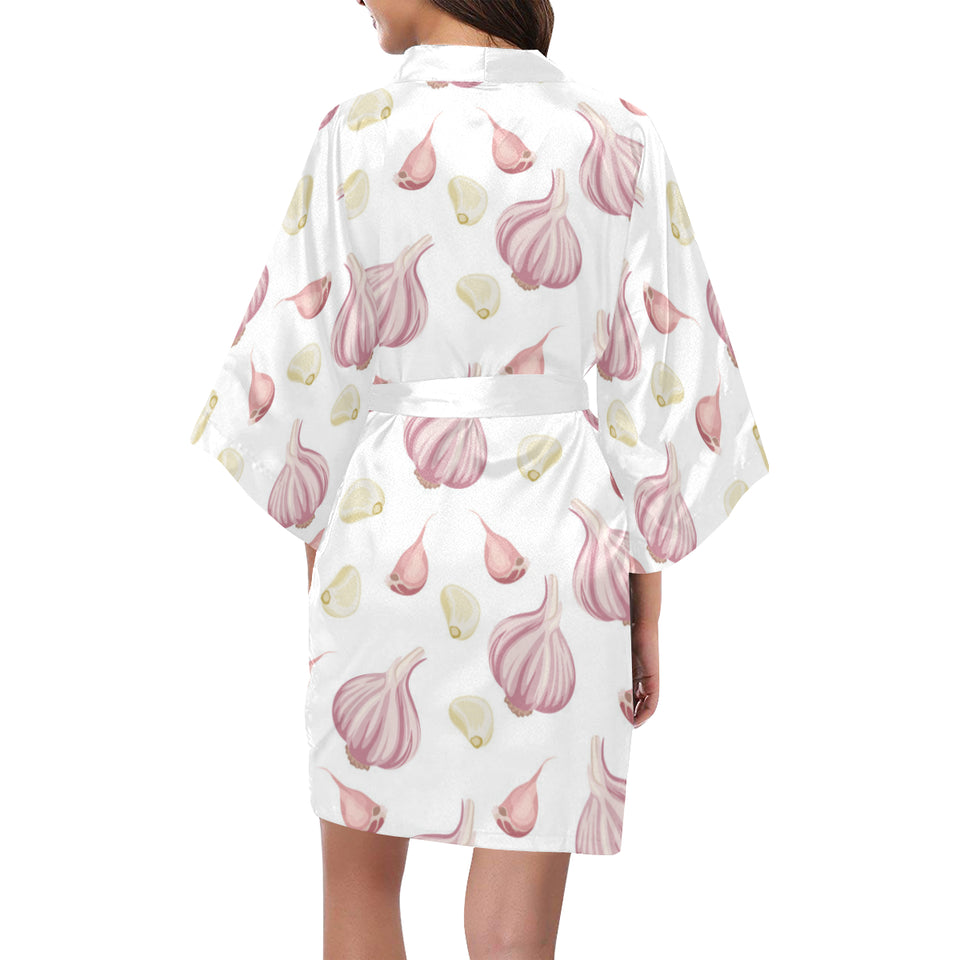 Garlic pattern Women's Short Kimono Robe
