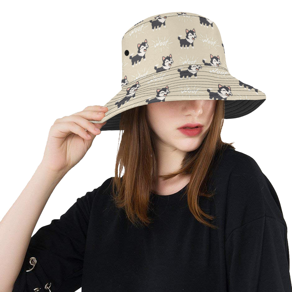 Cute Siberian Husky Unisex Bucket Hat