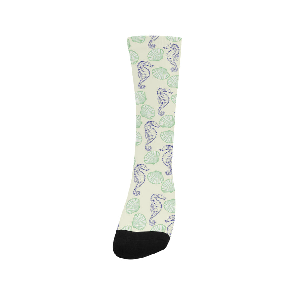 Seahorse shell pattern Crew Socks