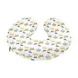 Silhouettes of goat and tree pattern U-Shaped Travel Neck Pillow