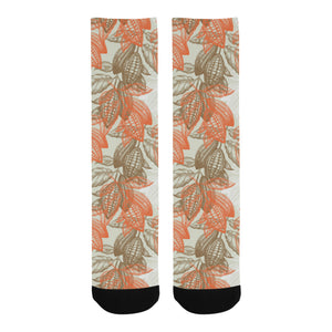 Cocoa beans Cocoa tree pattern Crew Socks