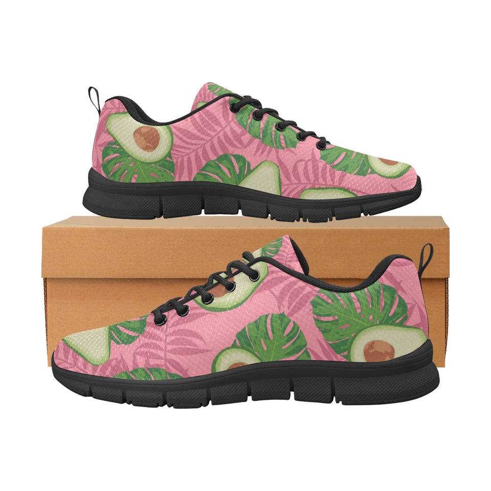 Avocado slices leaves pink back ground Men's Sneaker Shoes