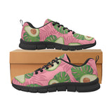 Avocado slices leaves pink back ground Men's Sneaker Shoes